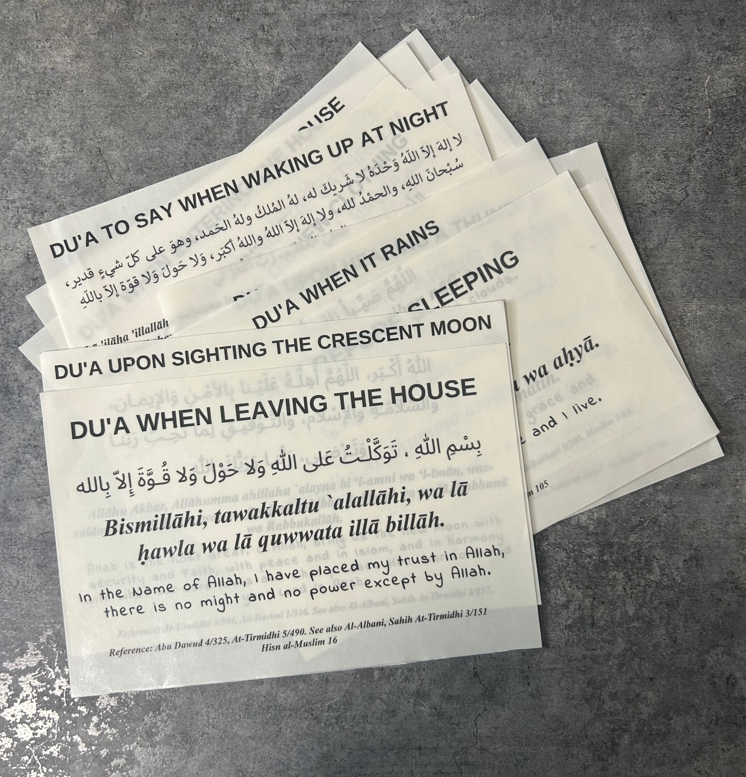 Du’a Stickers - Set of 14 Removable